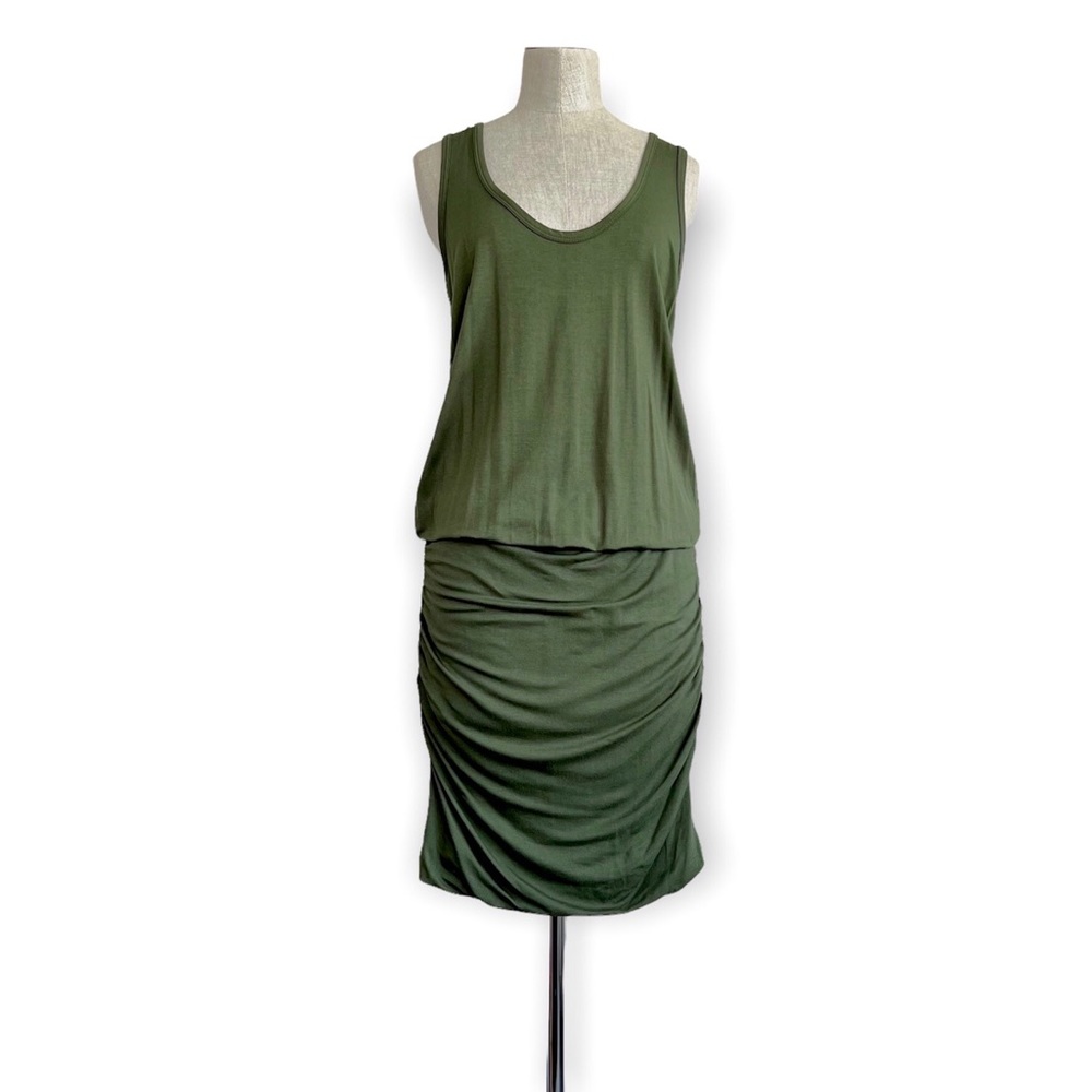 The Vanity Room Green Sleeveless Racerback Ruched Mini Tank Dress Small